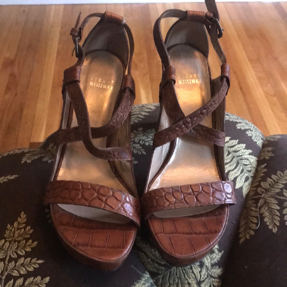 Stuart Weitzman Safari Tortoise Strappy Sandals - image 3